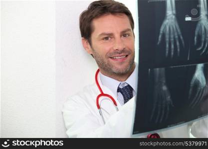portrait of a doctor with radiography