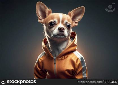 Portrait of a dog in sportswear realistic, photorealistic. Illustration. Generative AI.