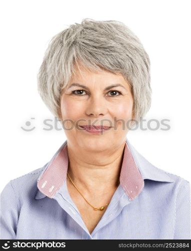 Portrait of a elderly woman with a smiling expression