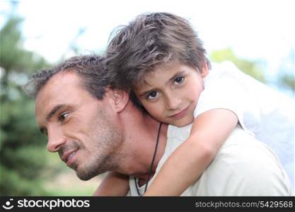 Portrait of a father and his son
