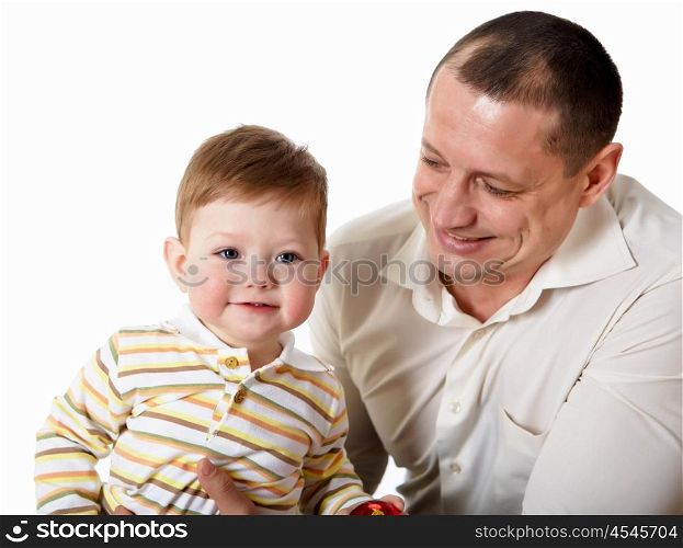 portrait of a father with his little son together