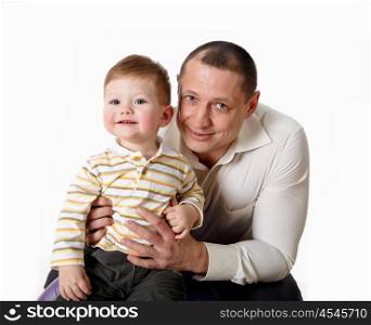 portrait of a father with his little son together