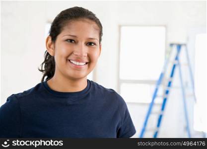 Portrait of a female builder