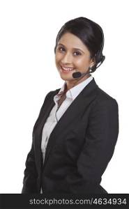 Portrait of a female call centre representative