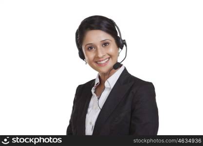 Portrait of a female call centre representative