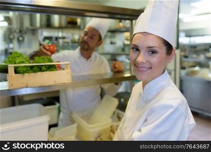 portrait of a female chef looking at the camera