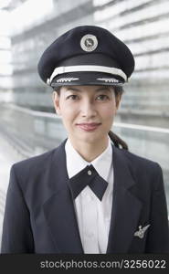 Portrait of a female pilot smiling