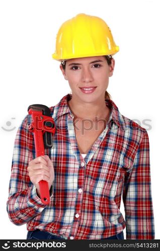 Portrait of a female plumber