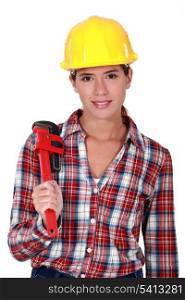 Portrait of a female plumber