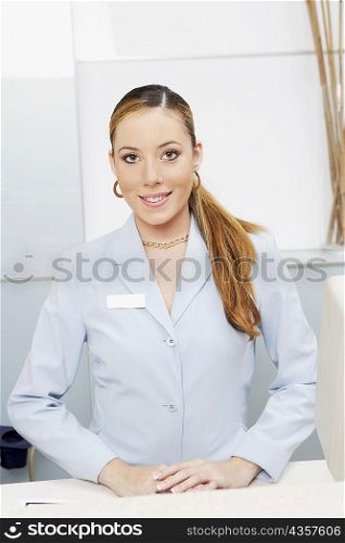 Portrait of a female receptionist