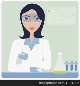 Portrait of a female technician standing in a laboratory