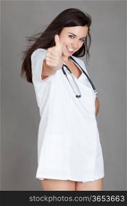 Portrait of a friendly female doctor. happy young smiling female doctor