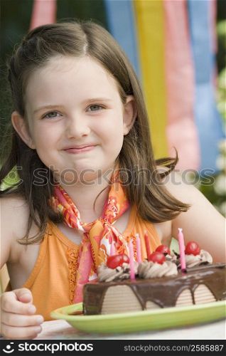Portrait of a girl celebrating her birthday