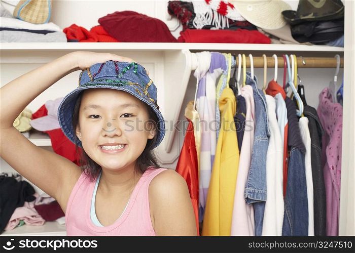 Portrait of a girl wearing a hat