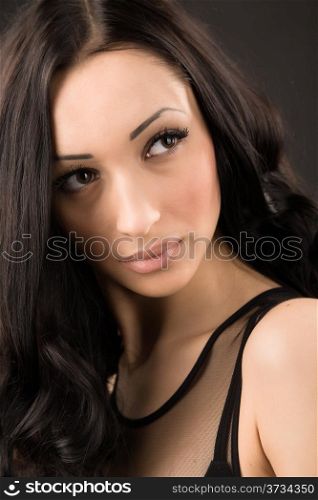 portrait of a girl with black hair