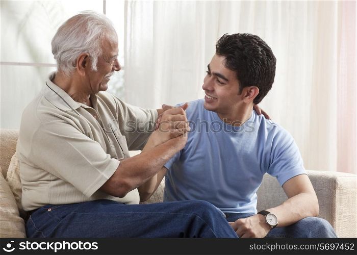 Portrait of a grandfather and grandson