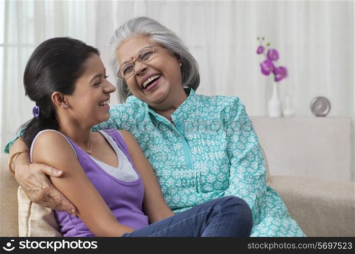 Portrait of a grandmother and granddaughter