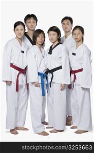 Portrait of a group of martial arts player standing
