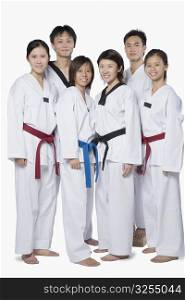 Portrait of a group of martial arts player standing