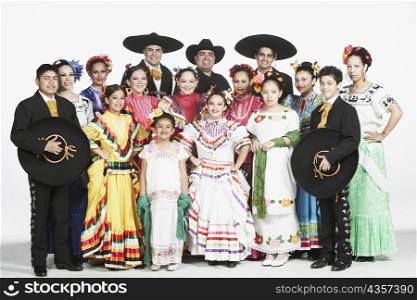 Portrait of a group of people in traditional clothing