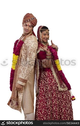 Portrait of a Gujarati bride and groom