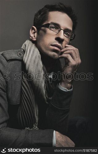 Portrait of a guy lost in thoughts