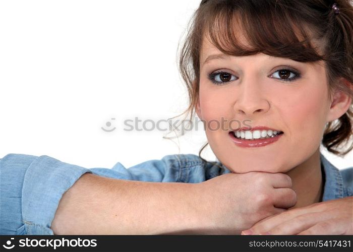 Portrait of a half-smiling woman