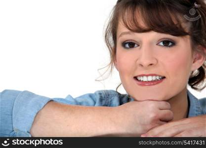 Portrait of a half-smiling woman