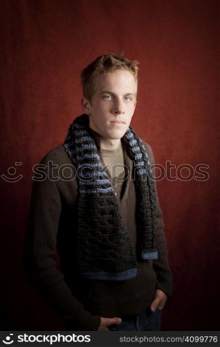 Portrait of a handsome young blonde man
