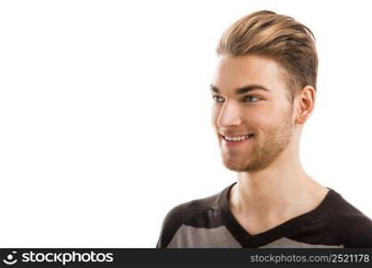 Portrait of a handsome young man isolated on white background