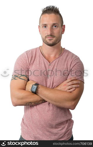 portrait of a handsome young man, isolated on white background