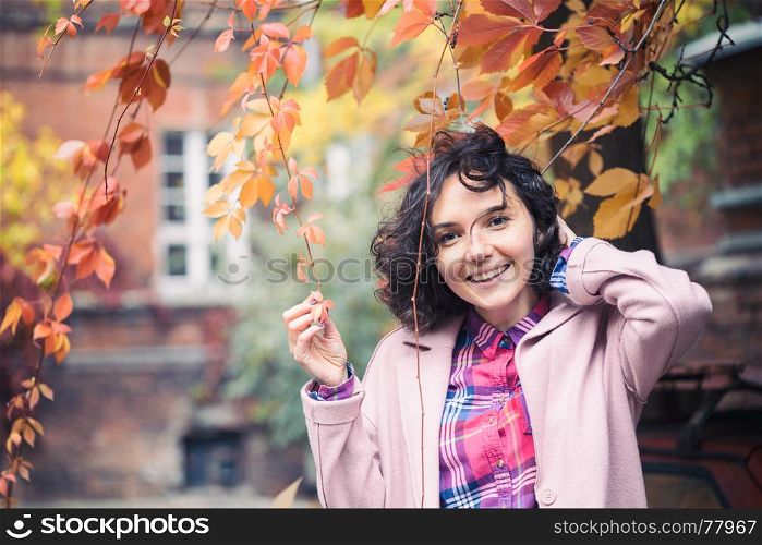 portrait of a happy smiling girl at the outdoor