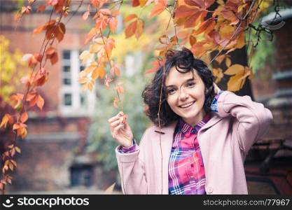 portrait of a happy smiling girl at the outdoor