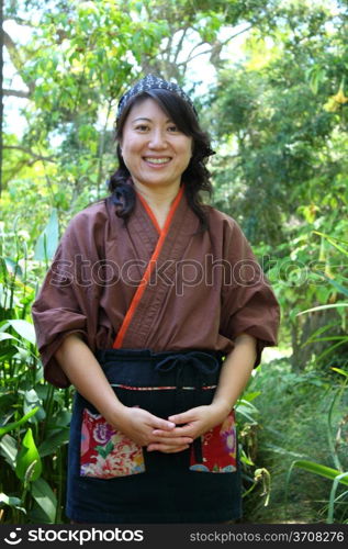 portrait of a Japanese woman with traditional clothing