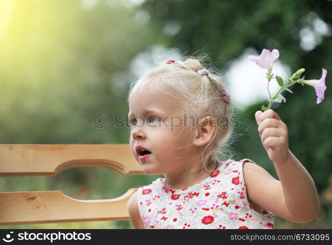 Portrait of a little baby child girl