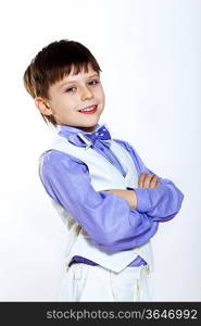 Portrait of a little boy dressed for a celebration