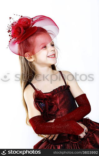 Portrait of a little girl in beautiful dress