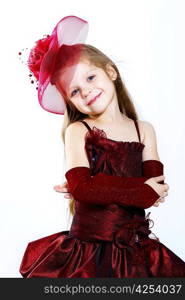 Portrait of a little girl in beautiful dress