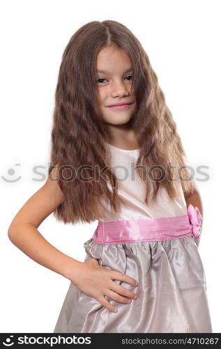 portrait of a little girl in the studio