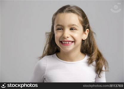 Portrait of a little girl making a happy expression