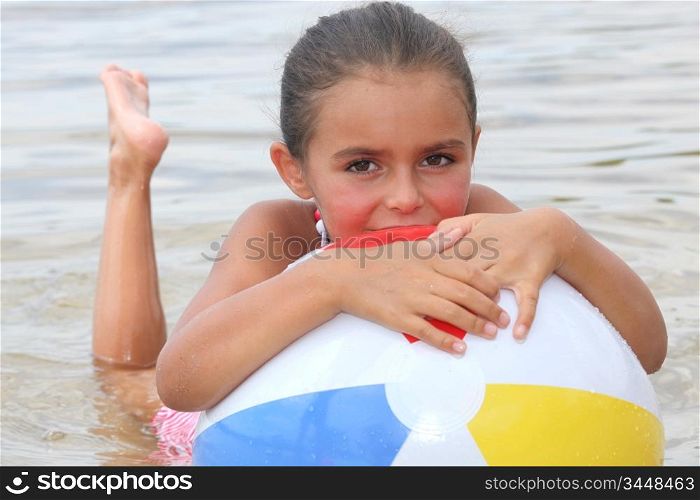 portrait of a little girl on the beach