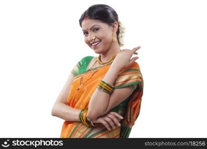 Portrait of a Maharashtrian woman smiling