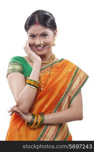 Portrait of a Maharashtrian woman smiling