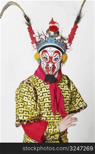 Portrait of a male Chinese opera performer gesturing