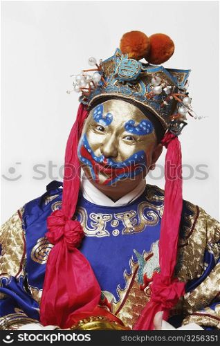 Portrait of a male Chinese opera performer smiling