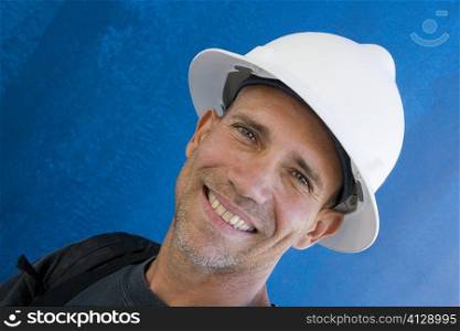Portrait of a male construction worker smiling