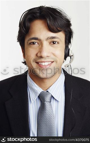 Portrait of a male customer service representative smiling