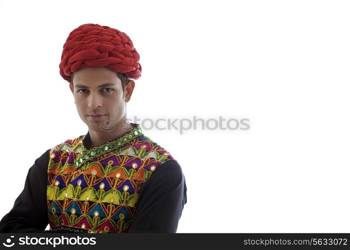 Portrait of a male dandiya dancer