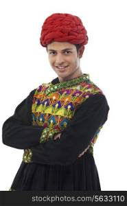 Portrait of a male dandiya dancer