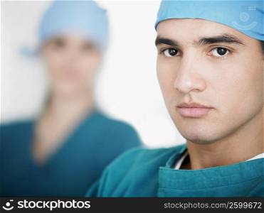 Portrait of a male doctor looking serious